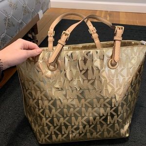 Gold Michael kors tote